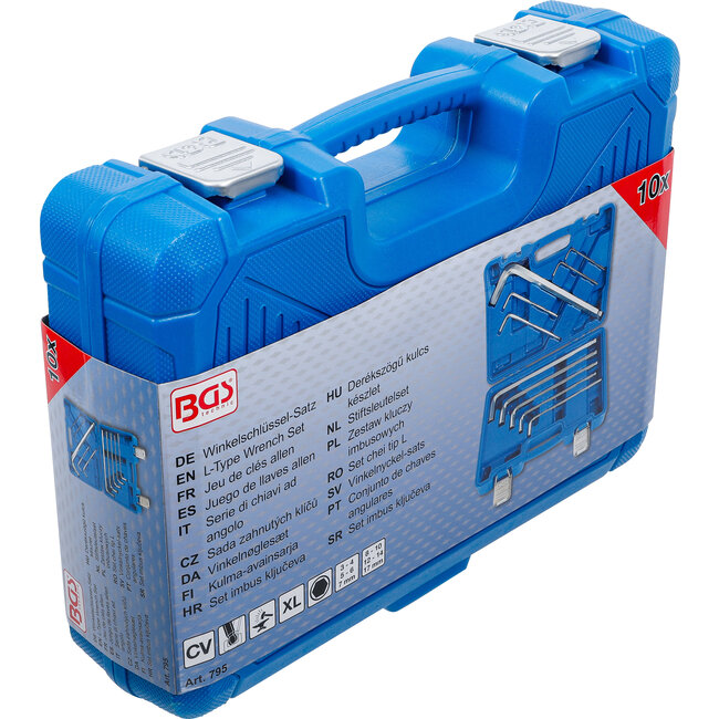 BGS Stiftsleutelset "Max" inbus 3 - 17 mm 10 delig
