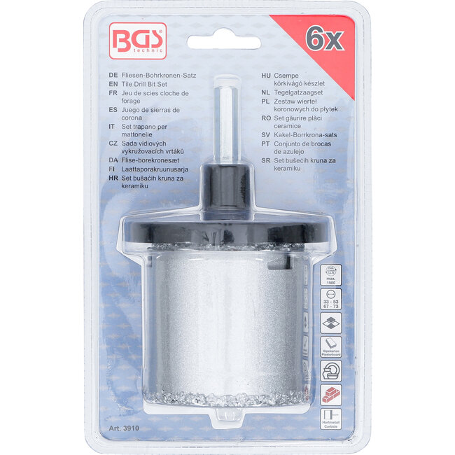 BGS Tegelgatzaagset 33 - 73 mm, 6 delig
