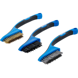 BGS technic Mini borstelset nylon, messing, roestvrij staal 165 mm 3 delig
