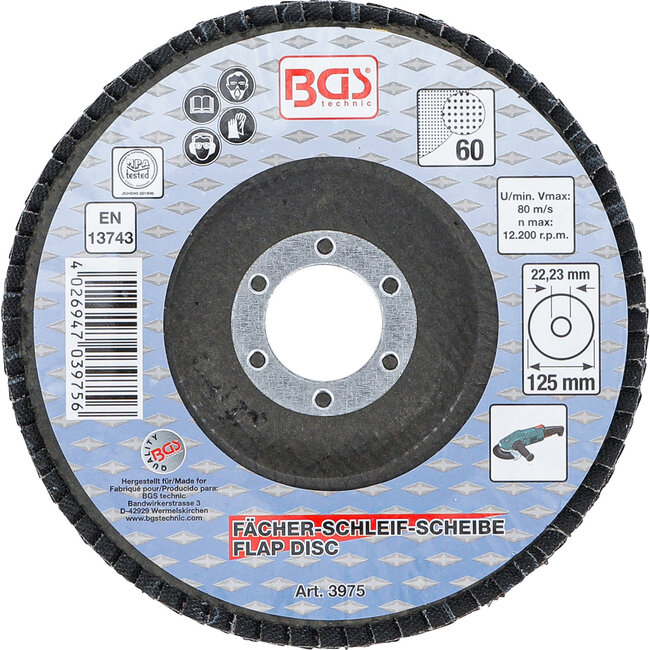 BGS Lamellenslijpschijf 125 mm, korrel 60