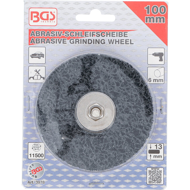 BGS Schuur Slijpschijf zwart 100 mm, boring 8 mm