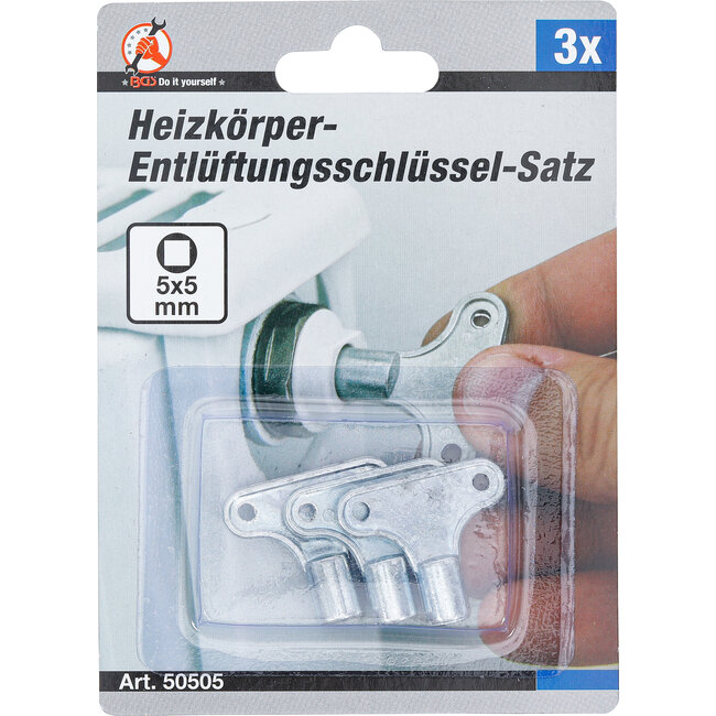 BGS Radiator-ontluchtingssleutelset 3 delig