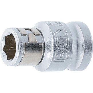 BGS technic Bitadapter met blokkeerkogel binnenvierkant 3/8" - binnenzeskant 5/16"