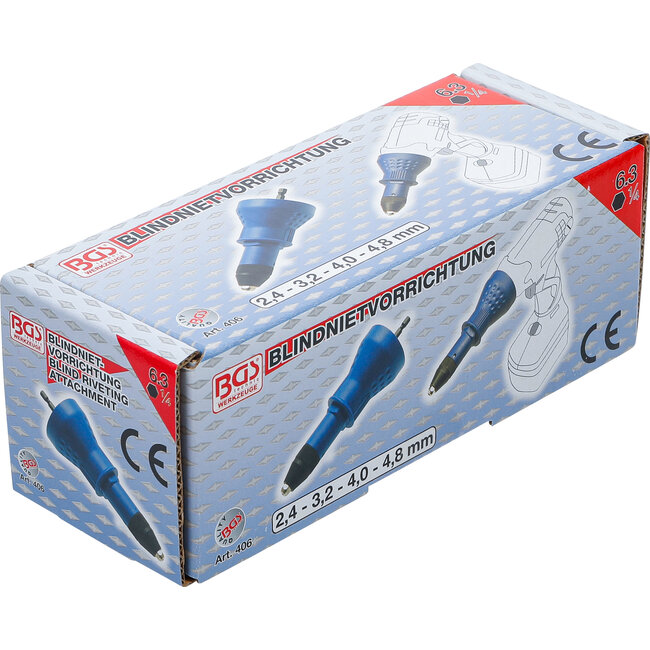 BGS Popnagelhulpstuk 2,4 - 3,2 - 4,0 - 4,8 mm