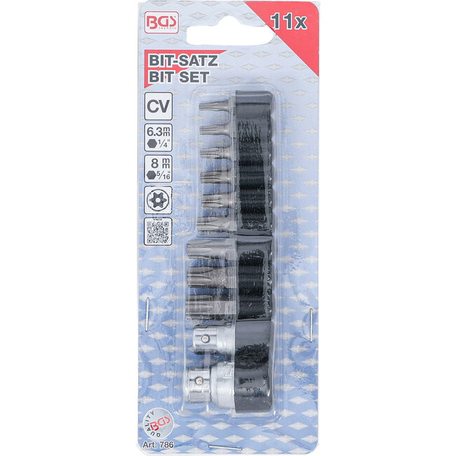 BGS Bitset Torx met boring, 11 delig