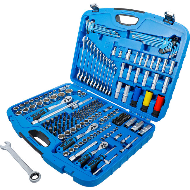 BGS Dopsleutelset - "Gear Lock" - 1/4", 3/8" en 1/2" - 218 delig