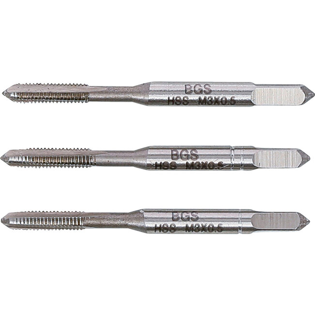 BGS Draadsnijtapset voor-, middel- en nasnijder M3 x 0,5 3 delig