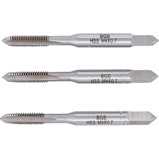 BGS Draadsnijtapset voor-, middel- en nasnijder M4 x 0,7 3 delig