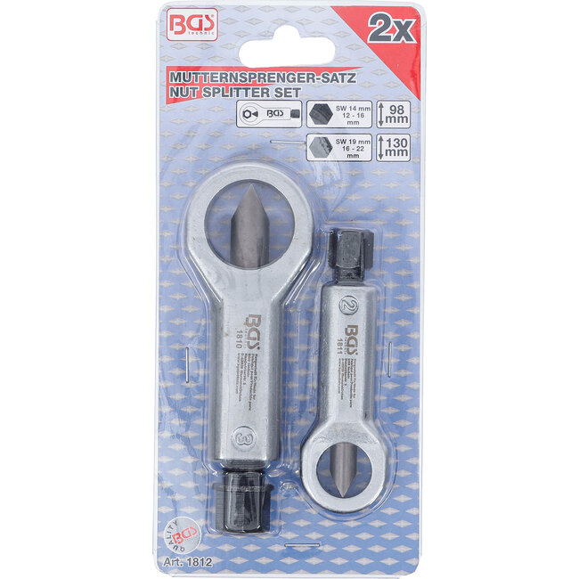 BGS Moerensplijterset 12 - 16 mm / 16 - 22 mm 2 delig