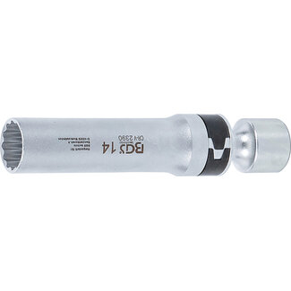 BGS technic Bougie kniedopsleutel twaalfkant met borgveer 3/8" 14 mm