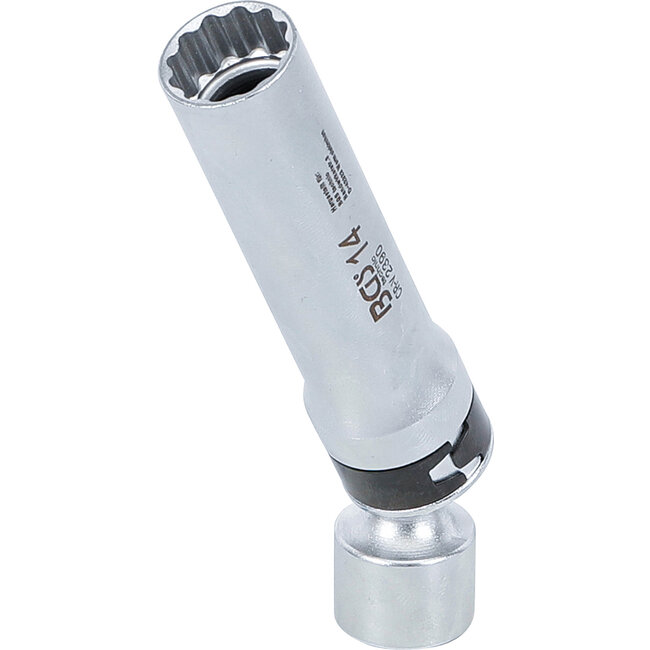 BGS Bougie kniedopsleutel twaalfkant met borgveer 3/8" 14 mm