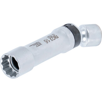 BGS Bougie kniedopsleutel twaalfkant met borgveer 3/8" 16 mm