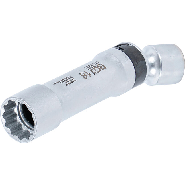 BGS Bougie kniedopsleutel twaalfkant met borgveer 3/8" 16 mm