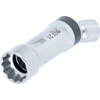 BGS technic Bougie kniedopsleutel twaalfkant met borgveer 3/8" 21 mm
