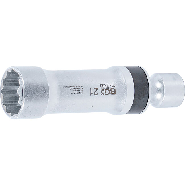 BGS Bougie kniedopsleutel twaalfkant met borgveer 3/8" 21 mm