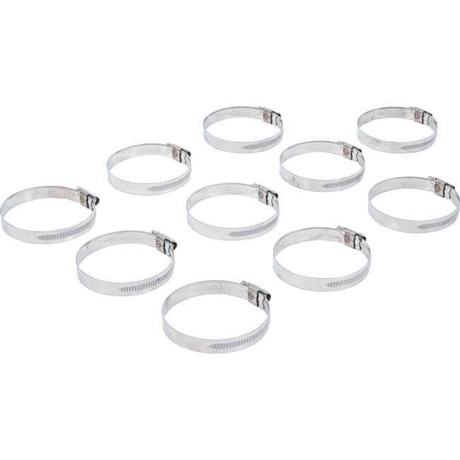 BGS Slangklem roestvrij 50 x 70 mm 10 delig