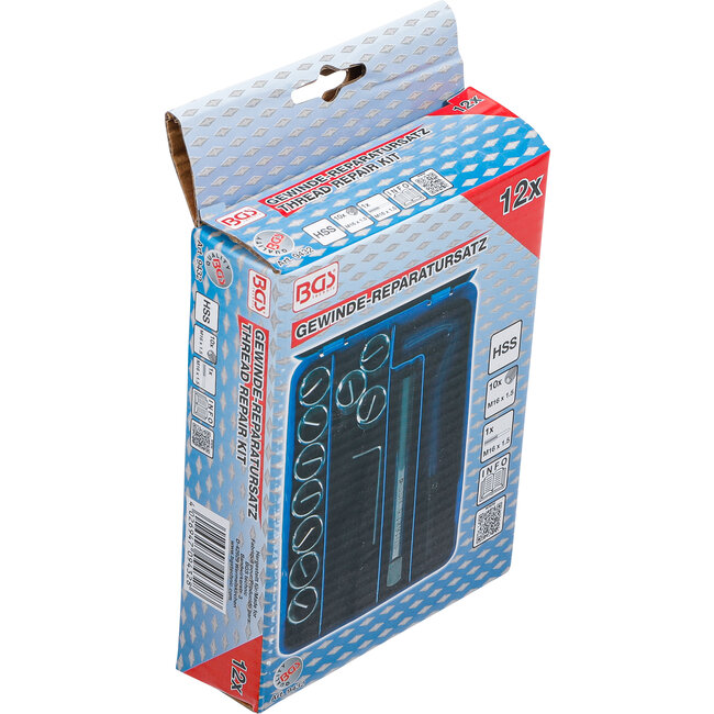 BGS Schroefdraad reparatieset M16 x 1,5 12 delig