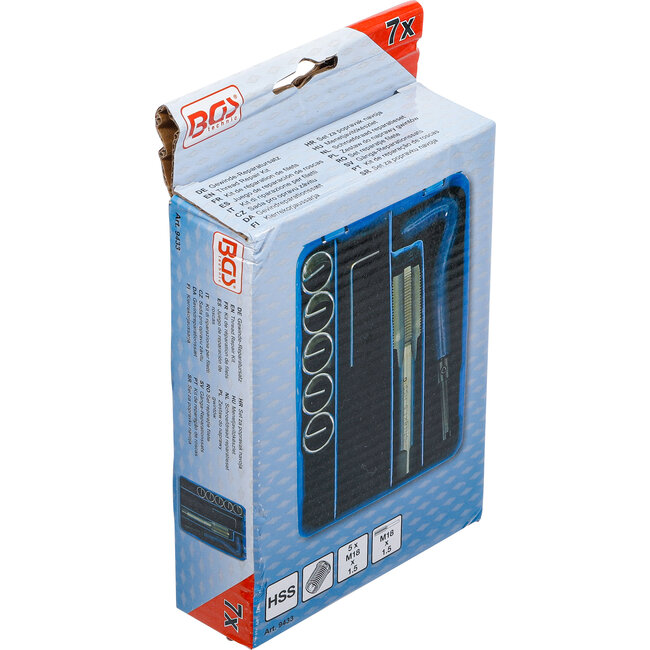 BGS Schroefdraad reparatieset M18 x 1,5 7 delig