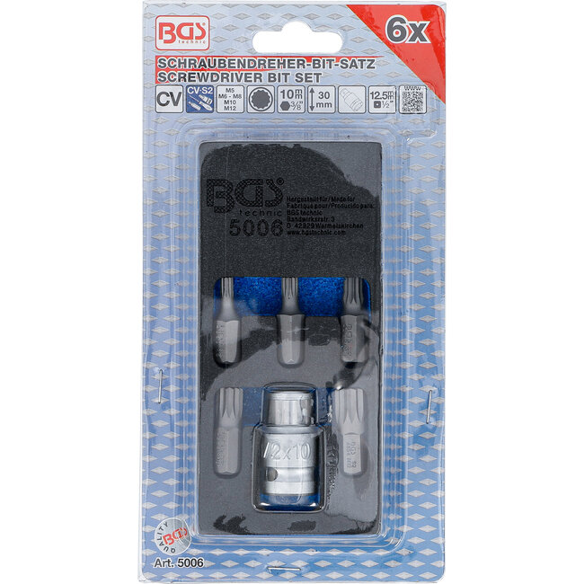 BGS Bitset 3/8"veeltand (voor XZN) 6 delig