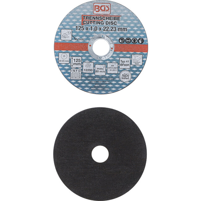 BGS Doorslijpschijven voor roestvrij staal Ø 125 x 1,0 x 22,2 mm 5 delig