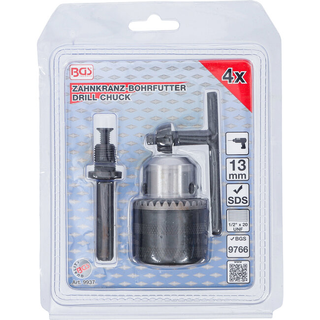 BGS Tandkransboorhouder 13 mm 4 delig