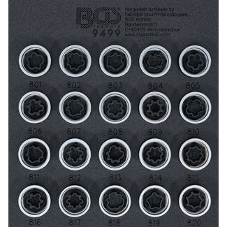 BGS technic Velgenslot demontageset voor AUDI 20 delig