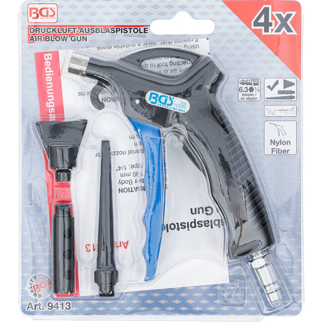 BGS Lucht blaaspistool met 3 mondstukken