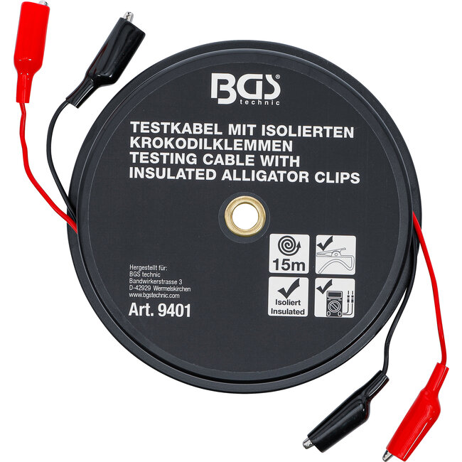 BGS Krokodillenbek-kabelbox zelfoprollend 15 meter