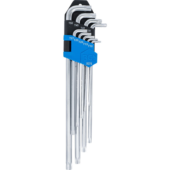 BGS Stiftsleutelset extra lang + extra kort Torx T10 - T50 9 delig
