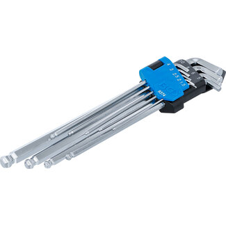 BGS technic Stiftsleutelset extra lang + extra kort inbus met kogelkop 1,5 - 10 mm 9 delig