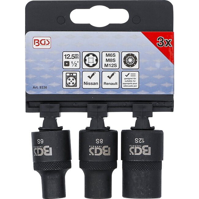 BGS Doppenset wigprofiel (voor RIBE) M6S, M8S, M12S 3 delig