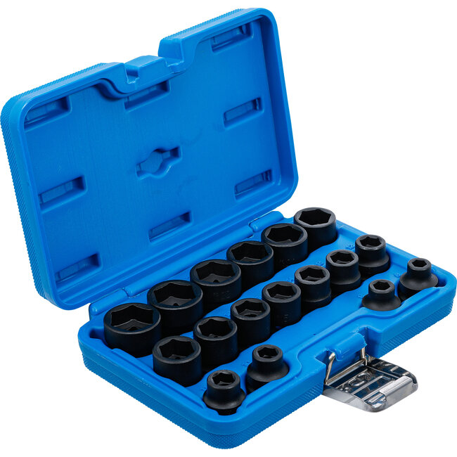 BGS Kracht doppenset zeskant, extra vlak 1/2" 8 - 24 mm 17 delig