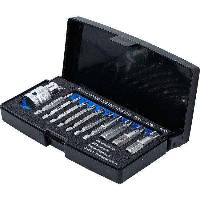 BGS Schroeven uitdraaiset voor defect T-profiel (voor Torx) T10 - T55 11 delig