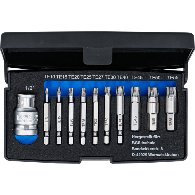 BGS Schroeven uitdraaiset voor defect T-profiel (voor Torx) T10 - T55 11 delig