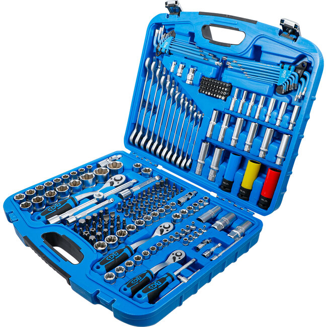 BGS Dopsleutelset golfprofiel 1/4" / 3/8" / 1/2" 218 delig