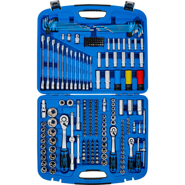 BGS Dopsleutelset golfprofiel 1/4" / 3/8" / 1/2" 218 delig