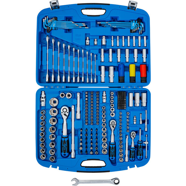 BGS Dopsleutelset golfprofiel 1/4" / 3/8" / 1/2" 218 delig