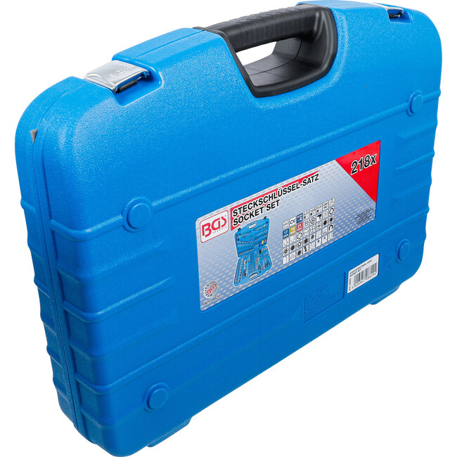 BGS Dopsleutelset golfprofiel 1/4" / 3/8" / 1/2" 218 delig