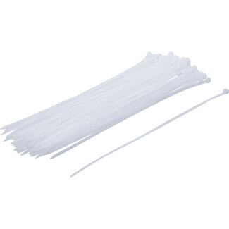 BGS technic Kabelbinder assortiment wit 4,8 x 300 mm 50 delig