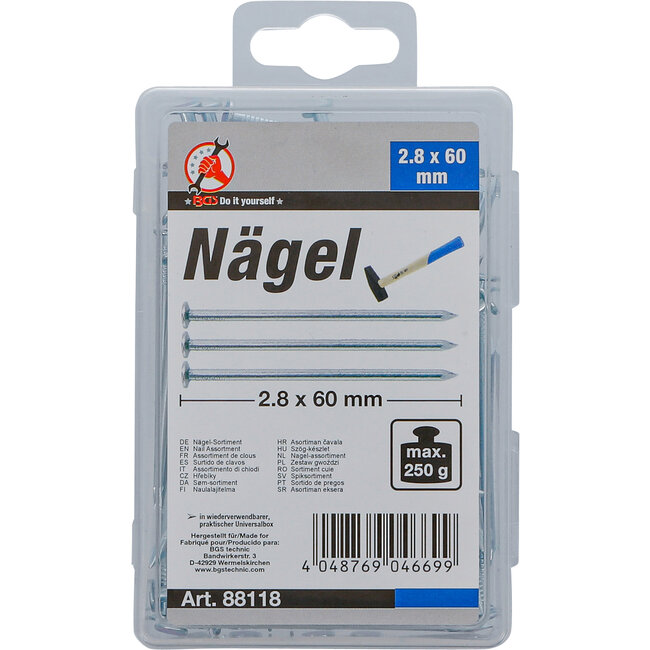 BGS Nagel-assortiment 250 gram 2,8 x 60 mm