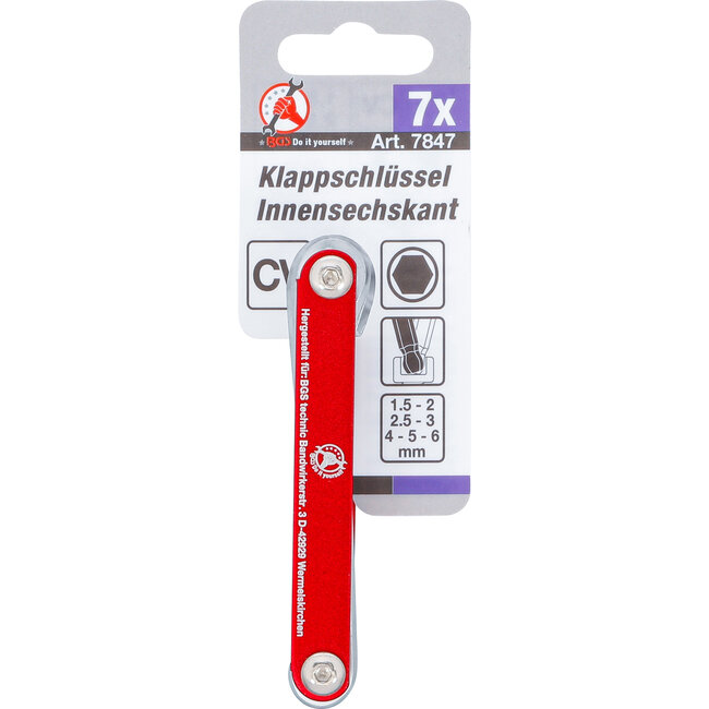 BGS Stiftsleutelset inbus met kogelkop 1,5 - 6 mm 7 delig