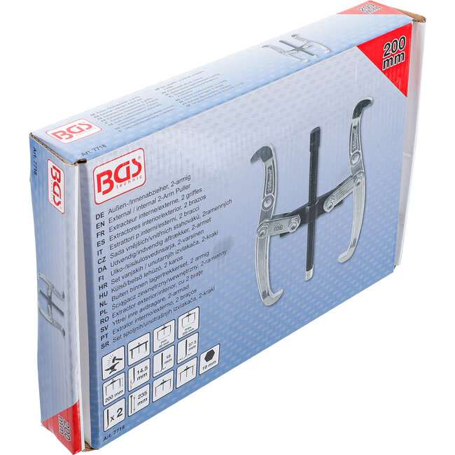 BGS Buiten binnen lagertrekkerset, 2 armig 40 - 225 mm