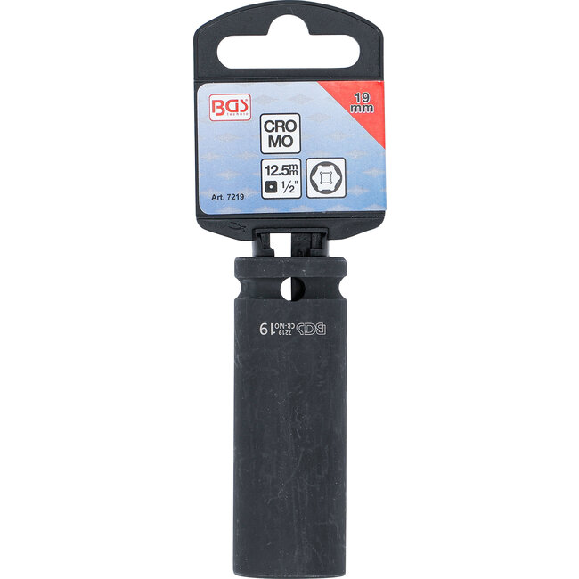 BGS Kracht dopsleuteldop zeskant, diep 1/2" 19 mm