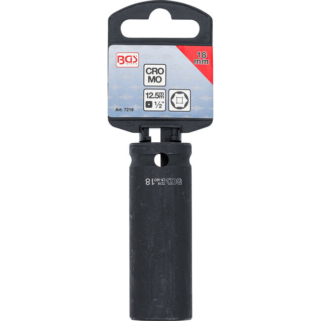 BGS Kracht dopsleuteldop zeskant, diep 1/2" 18 mm