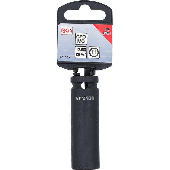 BGS Kracht dopsleuteldop zeskant, diep 1/2" 15 mm