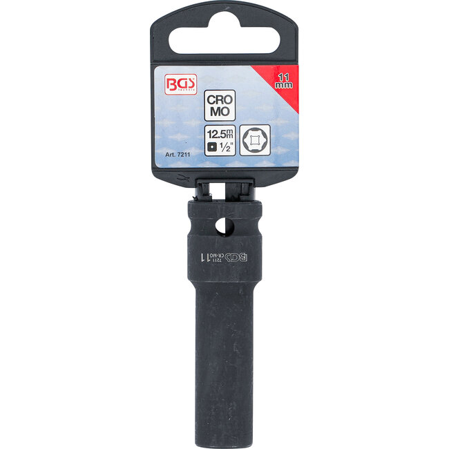 BGS Kracht dopsleuteldop zeskant, diep 1/2" 11 mm