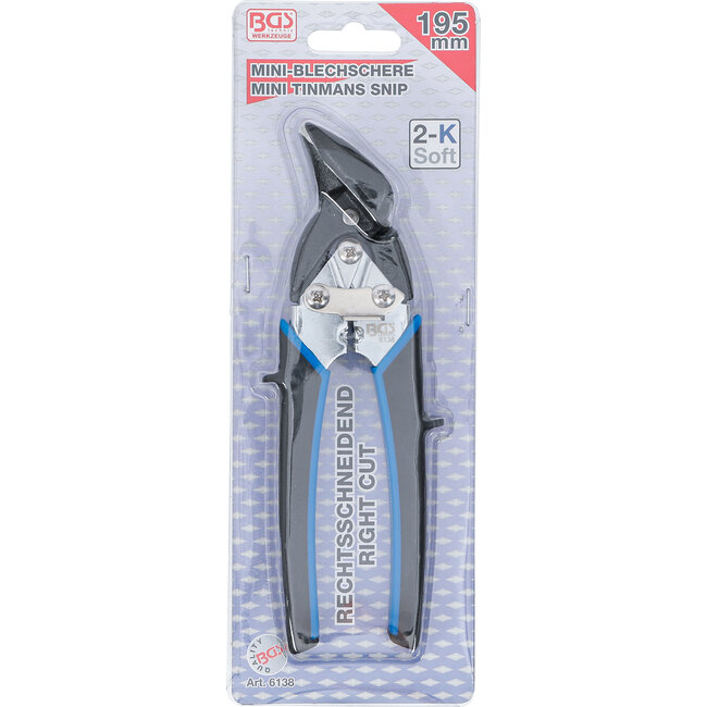 BGS Mini carrosserie blikschaar rechts snijdend 195 mm