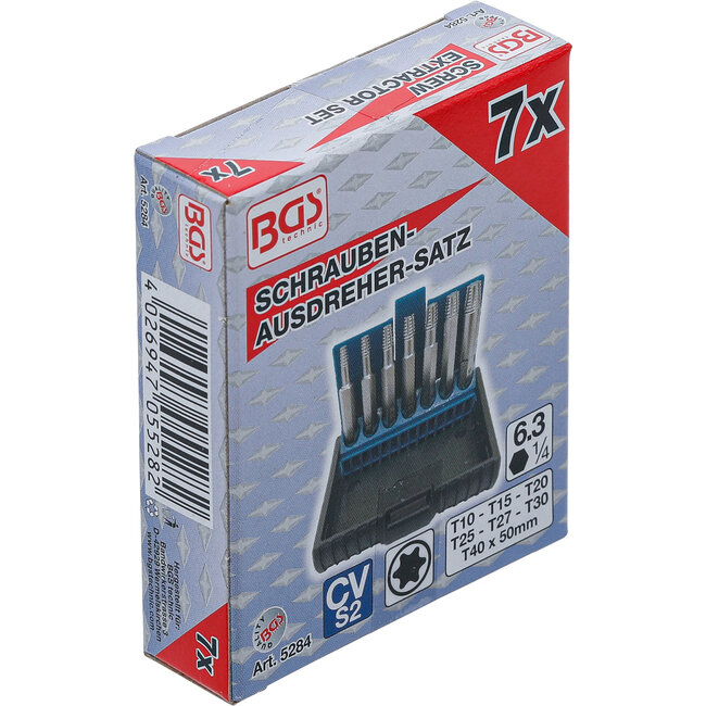 BGS Schroeven uitdraaiset voor defect Torx T10 - T40, 7 delig