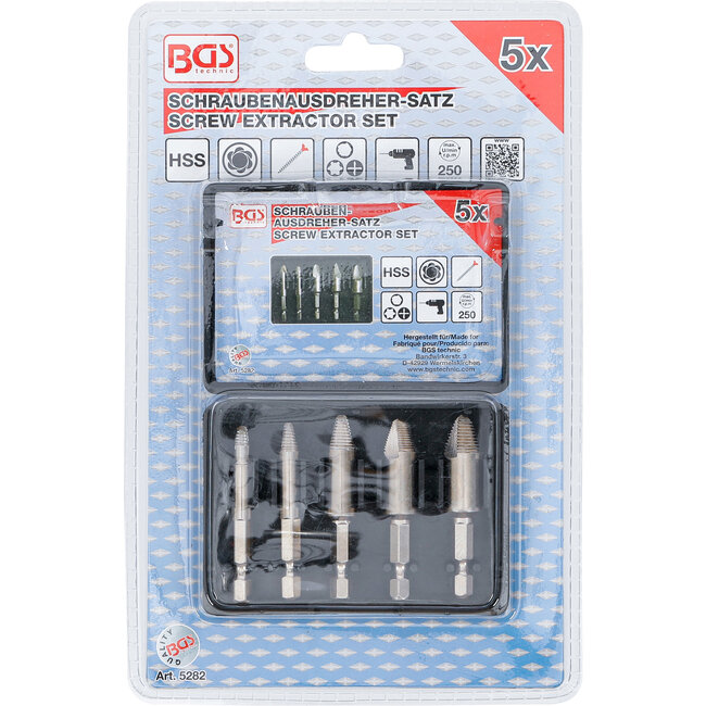 BGS Schroeven uitdraaiset 5 delig