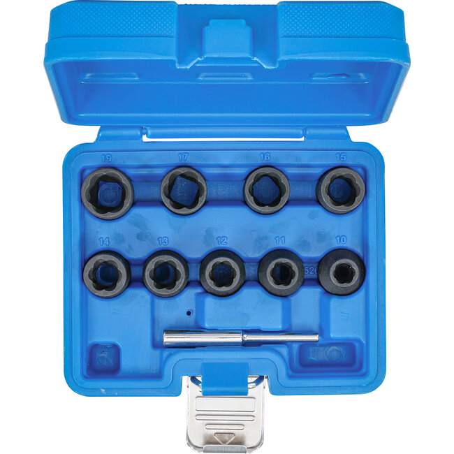 BGS Spiraalprofiel-doppenset / schroefuitdraaier 1/2" 10 - 19 mm, 10 delig